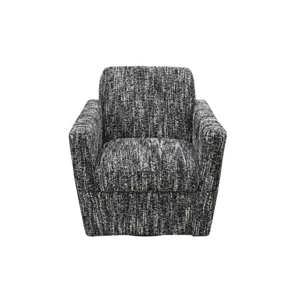 Cooper Black Fabric Swivel Club Chair