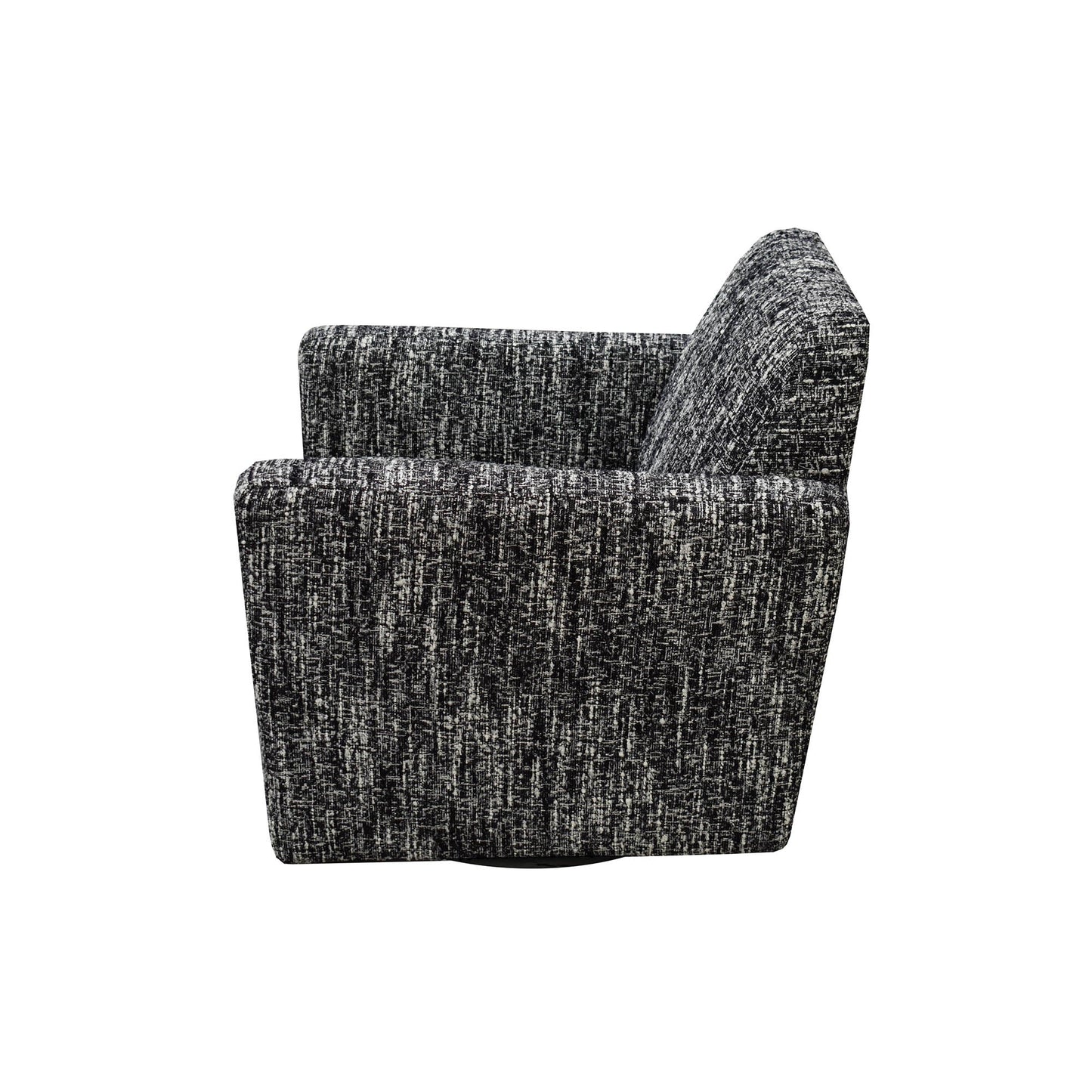 Cooper Black Fabric Swivel Club Chair
