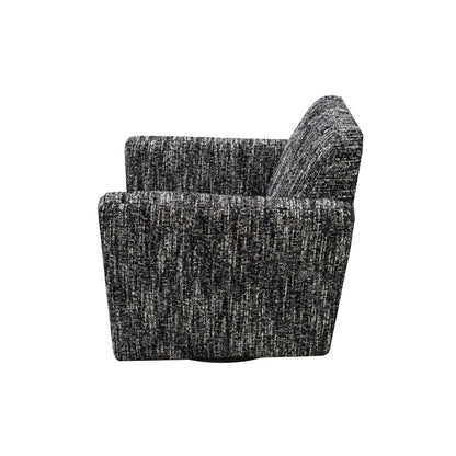Cooper Black Fabric Swivel Club Chair