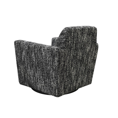 Cooper Black Fabric Swivel Club Chair