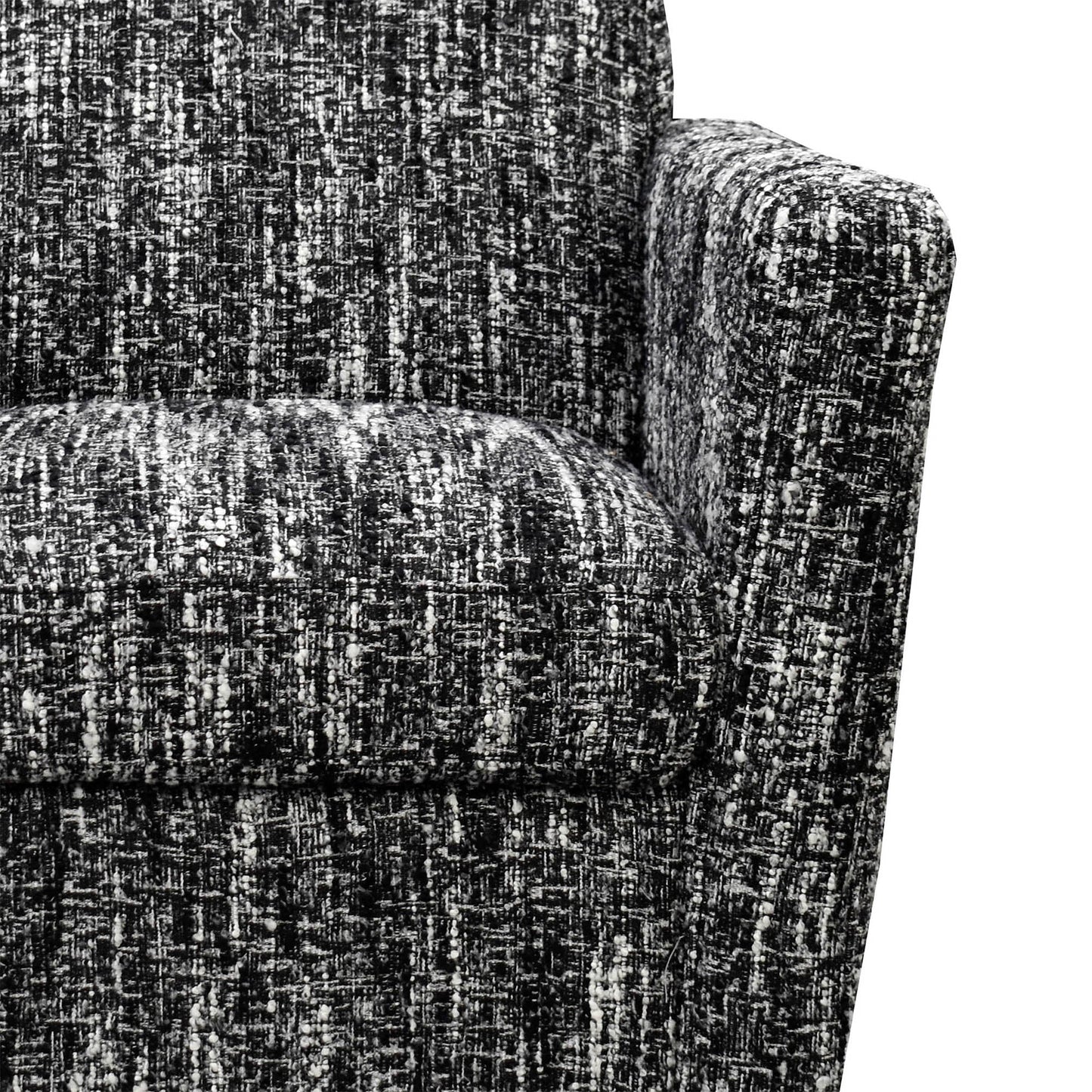 Cooper Black Fabric Swivel Club Chair