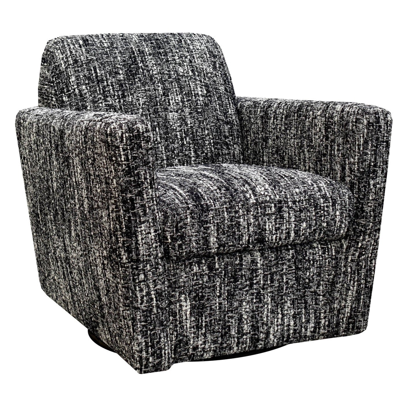 Cooper Black Fabric Swivel Club Chair