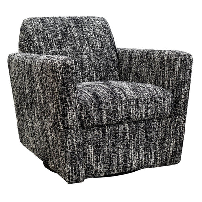 Cooper Black Fabric Swivel Club Chair