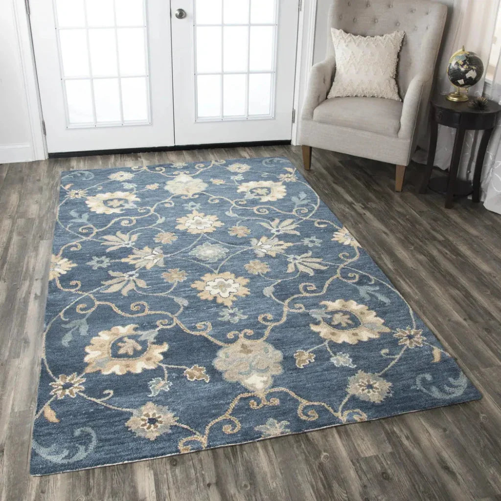 Copa Blue Round Area Rugs For Dining Room - LOOMLAN - LOOMLAN - Area Rugs