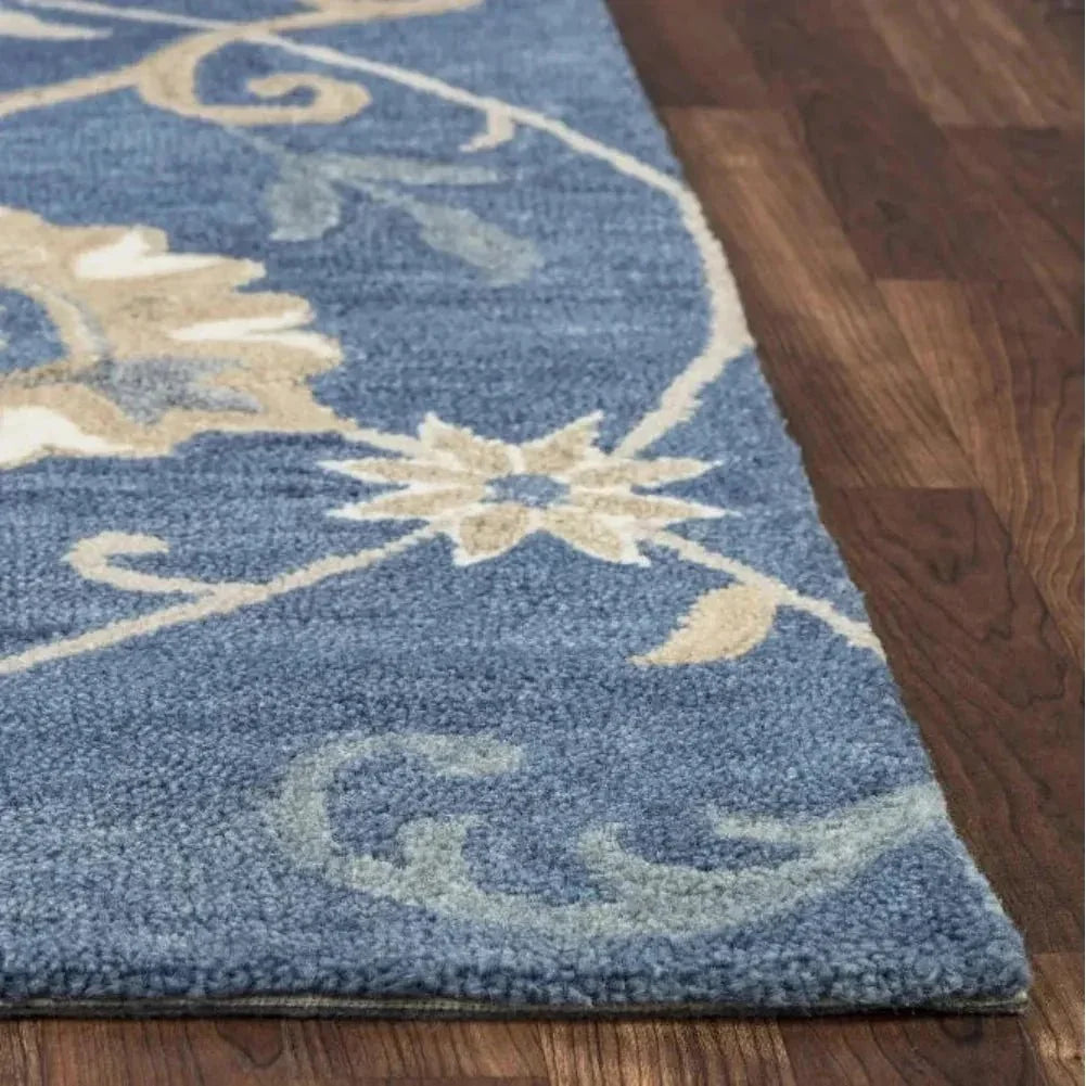 Copa Blue Round Area Rugs For Dining Room - LOOMLAN - LOOMLAN - Area Rugs