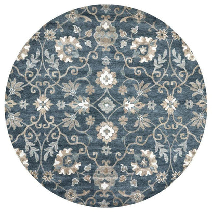Copa Blue Round Area Rugs For Dining Room - LOOMLAN - LOOMLAN - Area Rugs
