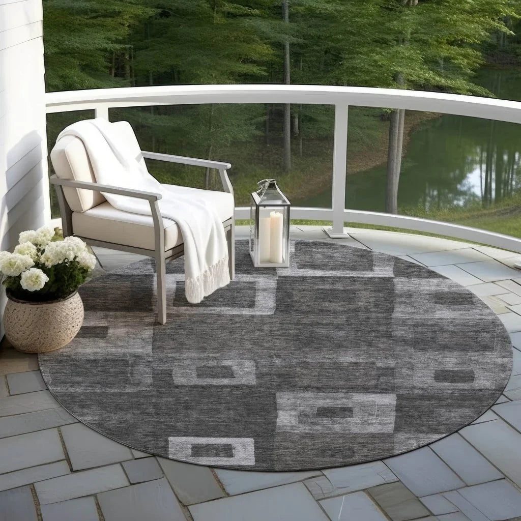 Cora Black Washable Indoor - Outdoor Rug - LOOMLAN - LOOMLAN Rugs - Outdoor Rugs
