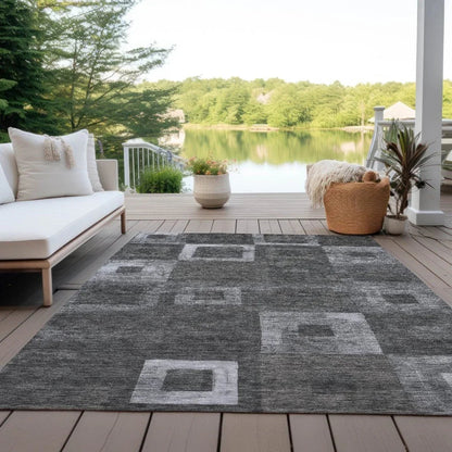 Cora Black Washable Indoor - Outdoor Rug - LOOMLAN - LOOMLAN Rugs - Outdoor Rugs