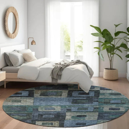 Cora Blue Washable Indoor - Outdoor Rug - LOOMLAN - LOOMLAN Rugs - Outdoor Rugs