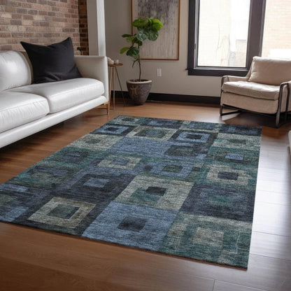 Cora Blue Washable Indoor - Outdoor Rug - LOOMLAN - LOOMLAN Rugs - Outdoor Rugs