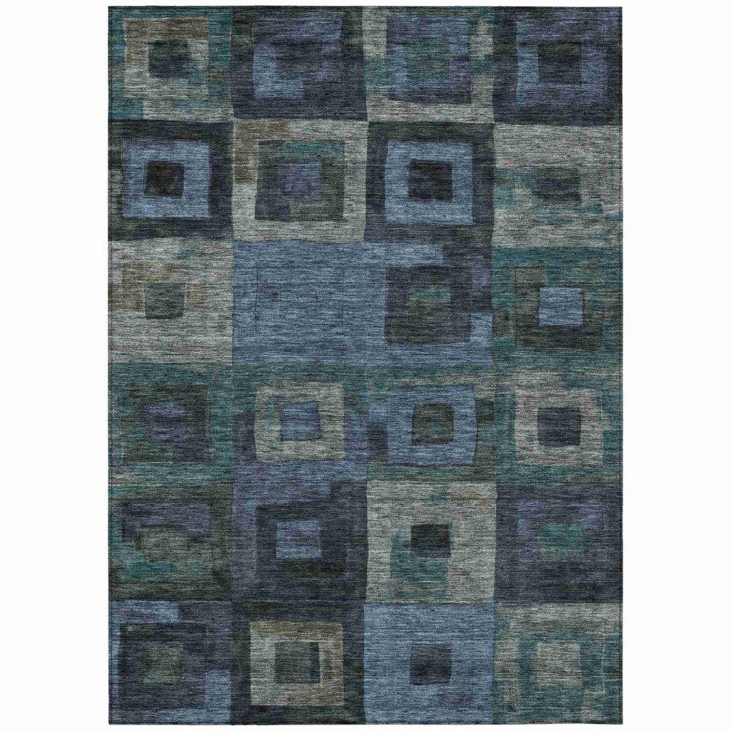 Cora Blue Washable Indoor - Outdoor Rug - LOOMLAN - LOOMLAN Rugs - Outdoor Rugs