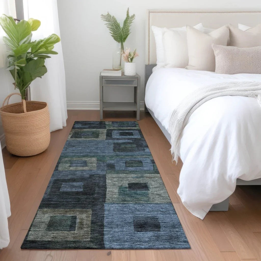 Cora Blue Washable Indoor - Outdoor Rug - LOOMLAN - LOOMLAN Rugs - Outdoor Rugs