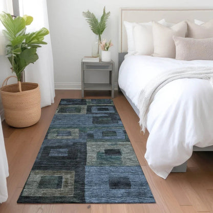 Cora Blue Washable Indoor - Outdoor Rug - LOOMLAN - LOOMLAN Rugs - Outdoor Rugs