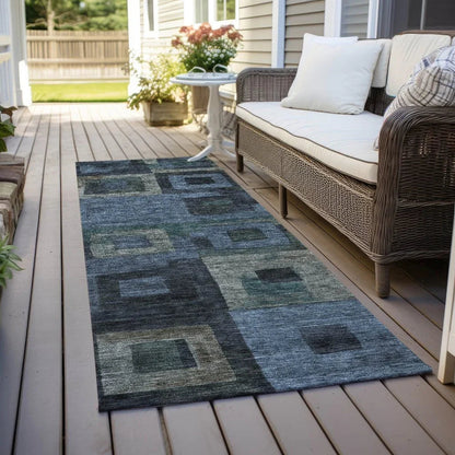 Cora Blue Washable Indoor - Outdoor Rug - LOOMLAN - LOOMLAN Rugs - Outdoor Rugs
