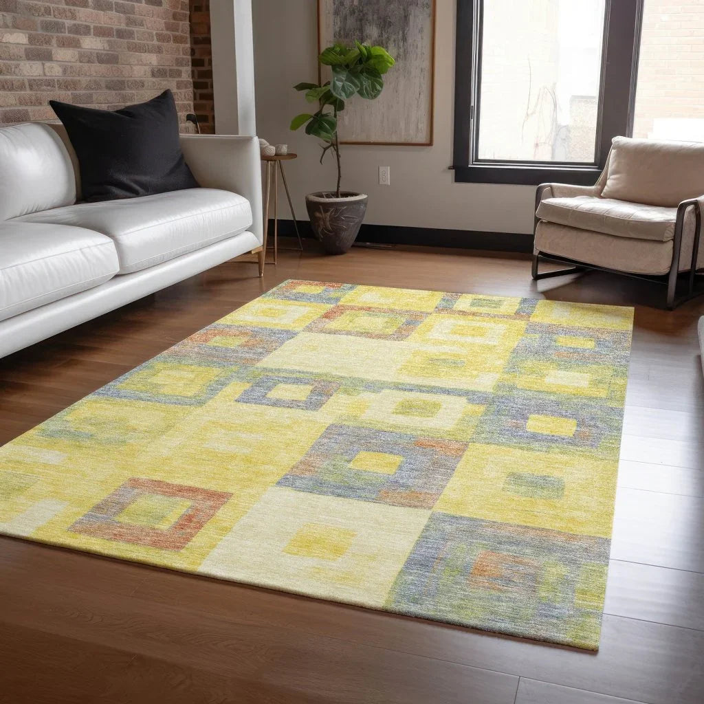 Cora Gold Washable Indoor - Outdoor Rug - LOOMLAN - LOOMLAN Rugs - Outdoor Rugs
