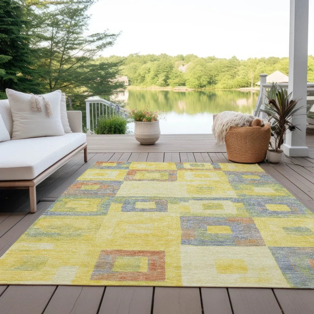 Cora Gold Washable Indoor - Outdoor Rug - LOOMLAN - LOOMLAN Rugs - Outdoor Rugs