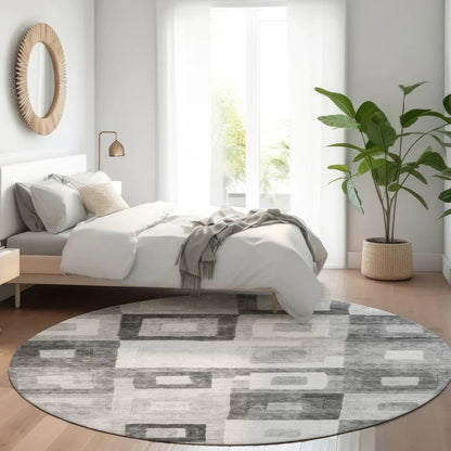 Cora Gray Washable Indoor - Outdoor Rug - LOOMLAN - LOOMLAN Rugs - Outdoor Rugs