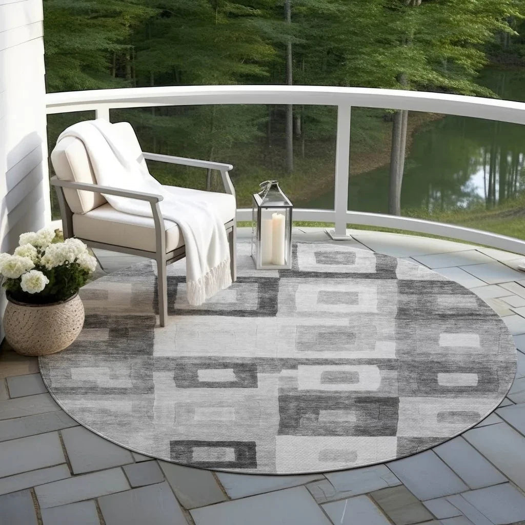 Cora Gray Washable Indoor - Outdoor Rug - LOOMLAN - LOOMLAN Rugs - Outdoor Rugs