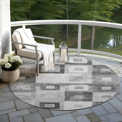 Cora Gray Washable Indoor - Outdoor Rug - LOOMLAN - LOOMLAN Rugs - Outdoor Rugs