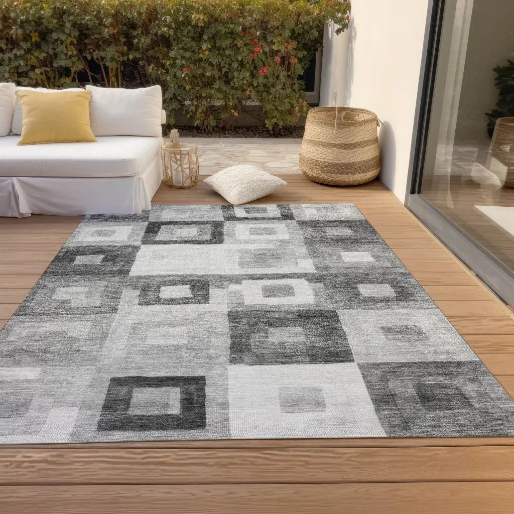 Cora Gray Washable Indoor - Outdoor Rug - LOOMLAN - LOOMLAN Rugs - Outdoor Rugs