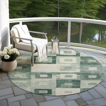 Cora Green Washable Indoor - Outdoor Rug - LOOMLAN - LOOMLAN Rugs - Outdoor Rugs