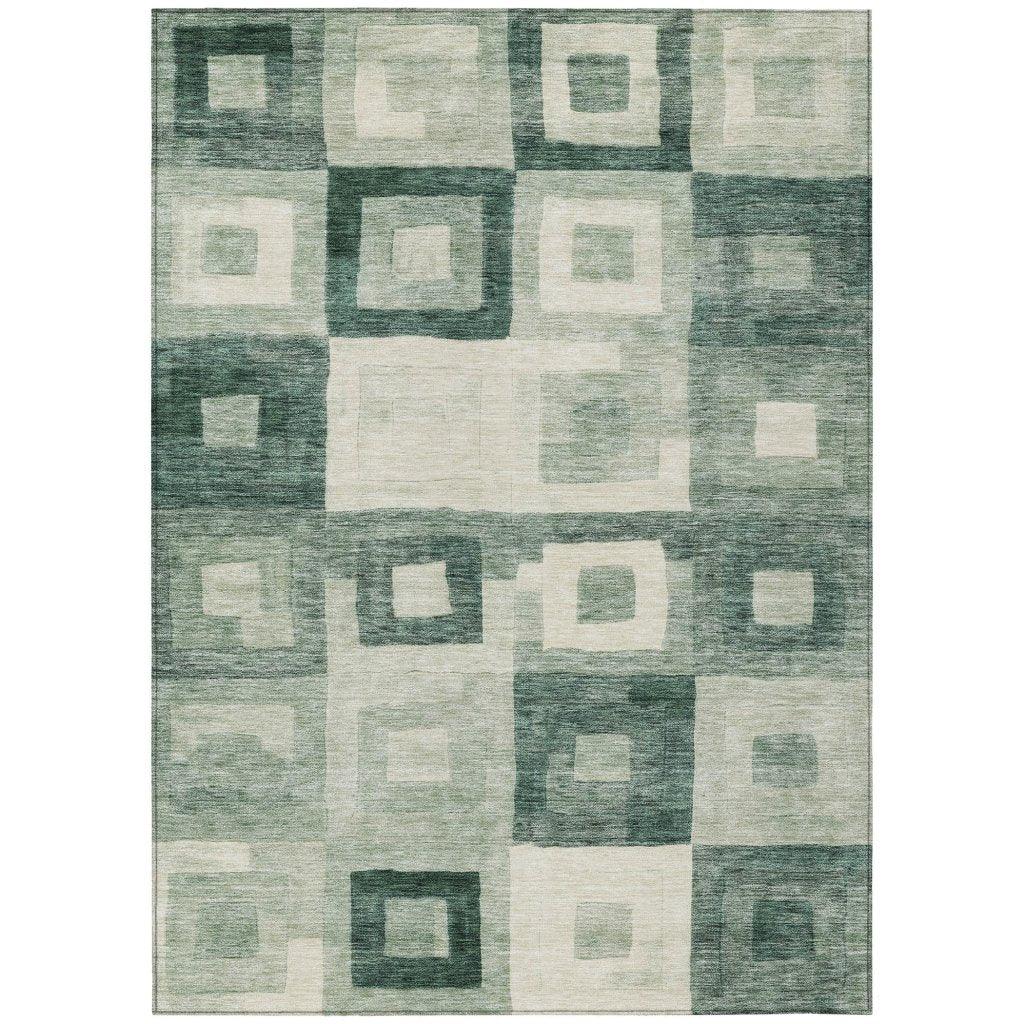 Cora Green Washable Indoor - Outdoor Rug - LOOMLAN - LOOMLAN Rugs - Outdoor Rugs