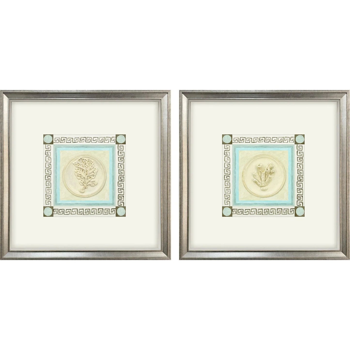 Coral Circles II Wood Framed Wall Art 2PC