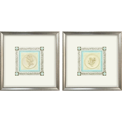 Coral Circles II Wood Framed Wall Art 2PC