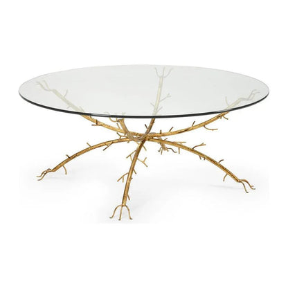Coral Clear Glass Top Round Coffee Table - LOOMLAN - Chelsea House - Coffee Tables