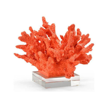 Coral Red Faux Crystal Base Sculpture - LOOMLAN - Wildwood - Statues & Sculptures