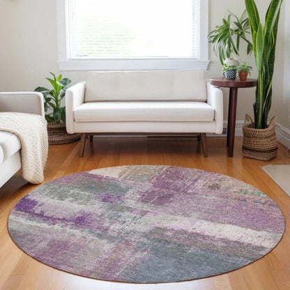 Coralia Purple Washable Indoor - Outdoor Rug - LOOMLAN - LOOMLAN Rugs - Outdoor Rugs
