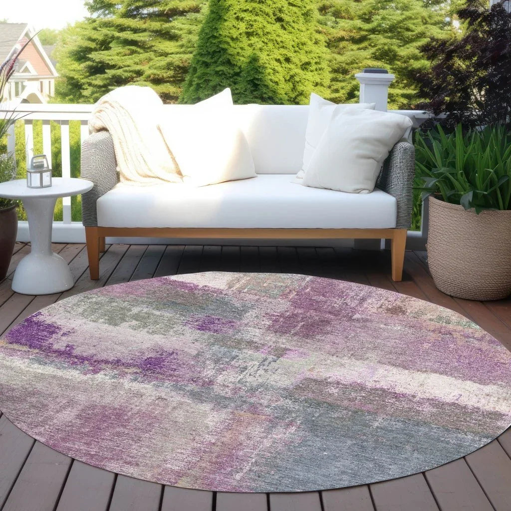 Coralia Purple Washable Indoor - Outdoor Rug - LOOMLAN - LOOMLAN Rugs - Outdoor Rugs