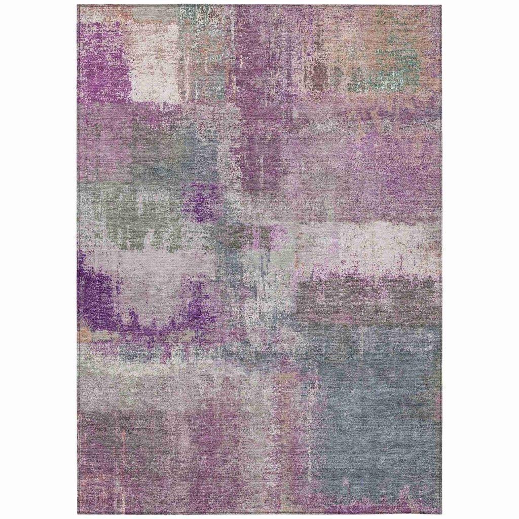 Coralia Purple Washable Indoor - Outdoor Rug - LOOMLAN - LOOMLAN Rugs - Outdoor Rugs