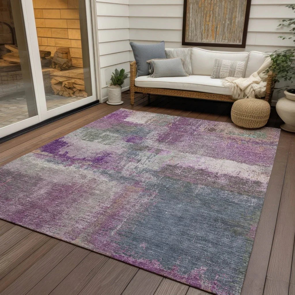 Coralia Purple Washable Indoor - Outdoor Rug - LOOMLAN - LOOMLAN Rugs - Outdoor Rugs