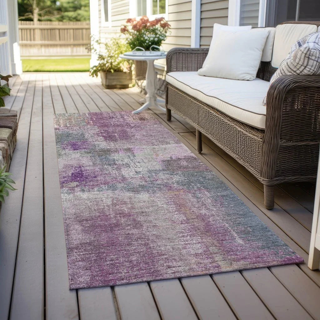 Coralia Purple Washable Indoor - Outdoor Rug - LOOMLAN - LOOMLAN Rugs - Outdoor Rugs
