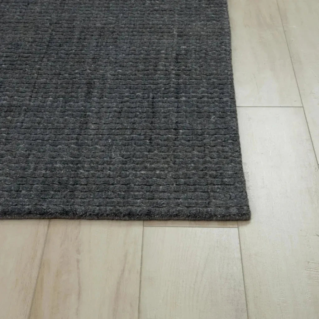 Corb Solid Charcoal Area Rugs For Living Room - LOOMLAN - LOOMLAN - Area Rugs