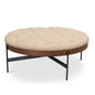Corbet Cappucino White Leather Cocktail Ottoman - LOOMLAN - Sarreid - Ottomans