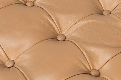Corbet Tufted Leather Cocktail Ottoman - LOOMLAN - Sarreid - Ottomans