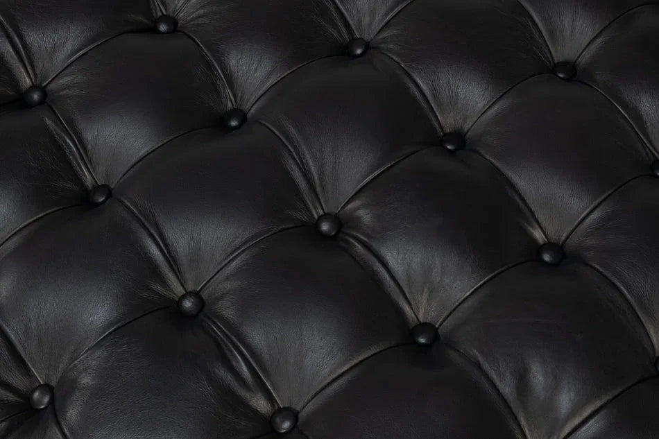 Corbet Tufted Leather Cocktail Ottoman - LOOMLAN - Sarreid - Ottomans