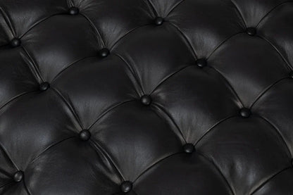 Corbet Tufted Leather Cocktail Ottoman - LOOMLAN - Sarreid - Ottomans