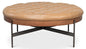 Corbet Tufted Leather Cocktail Ottoman - LOOMLAN - Sarreid - Ottomans