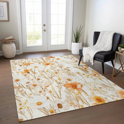 Cordela Ivory Washable Indoor - Outdoor Rug - LOOMLAN - LOOMLAN Rugs - Outdoor Rugs