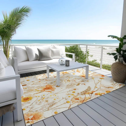 Cordela Ivory Washable Indoor - Outdoor Rug - LOOMLAN - LOOMLAN Rugs - Outdoor Rugs