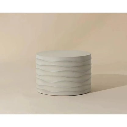 Corey Concrete Outdoor Round Coffee Table-Outdoor Coffee Tables-SUNPAN-LOOMLAN