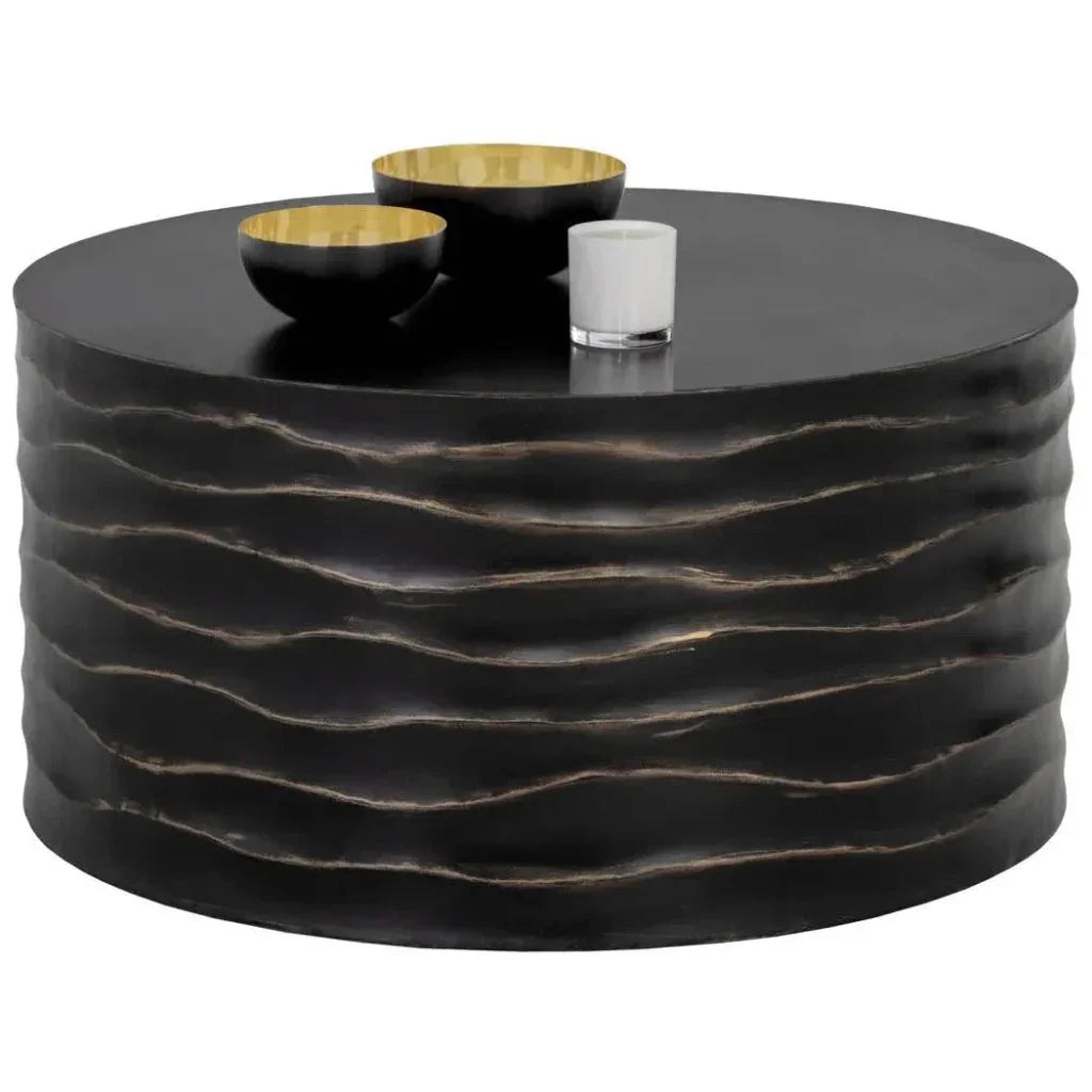 Corey Concrete Outdoor Round Coffee Table-Outdoor Coffee Tables-SUNPAN-LOOMLAN