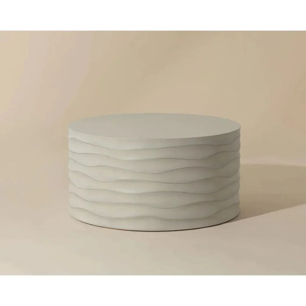 Corey Concrete Outdoor Round Coffee Table-Outdoor Coffee Tables-SUNPAN-LOOMLAN