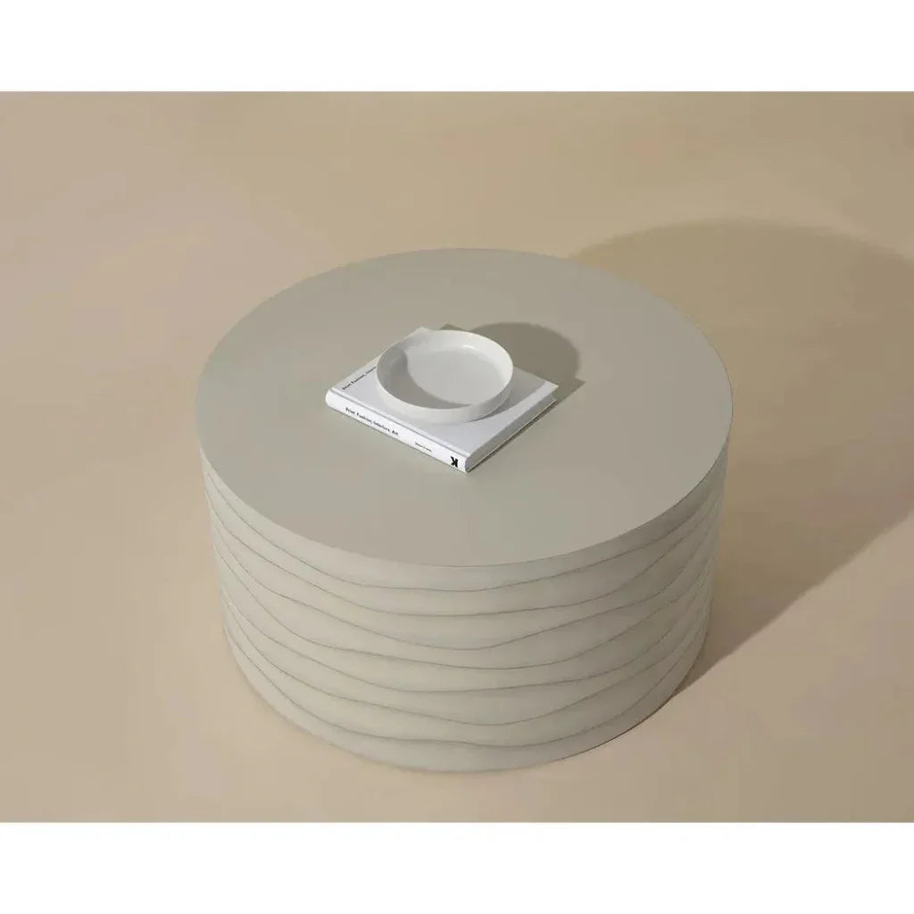 Corey Concrete Outdoor Round Coffee Table-Outdoor Coffee Tables-SUNPAN-LOOMLAN