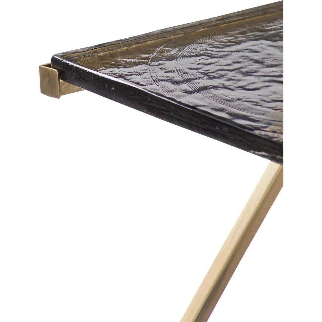 Corina Metal & Cast Glass Square Scatter Table - LOOMLAN - Bassett Mirror - Side Tables