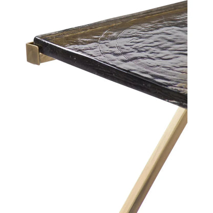 Corina Metal & Cast Glass Square Scatter Table - LOOMLAN - Bassett Mirror - Side Tables