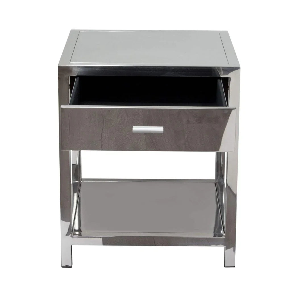 Corleo One Drawer Steel Accent Table - LOOMLAN - Diamond Sofa - Side Tables